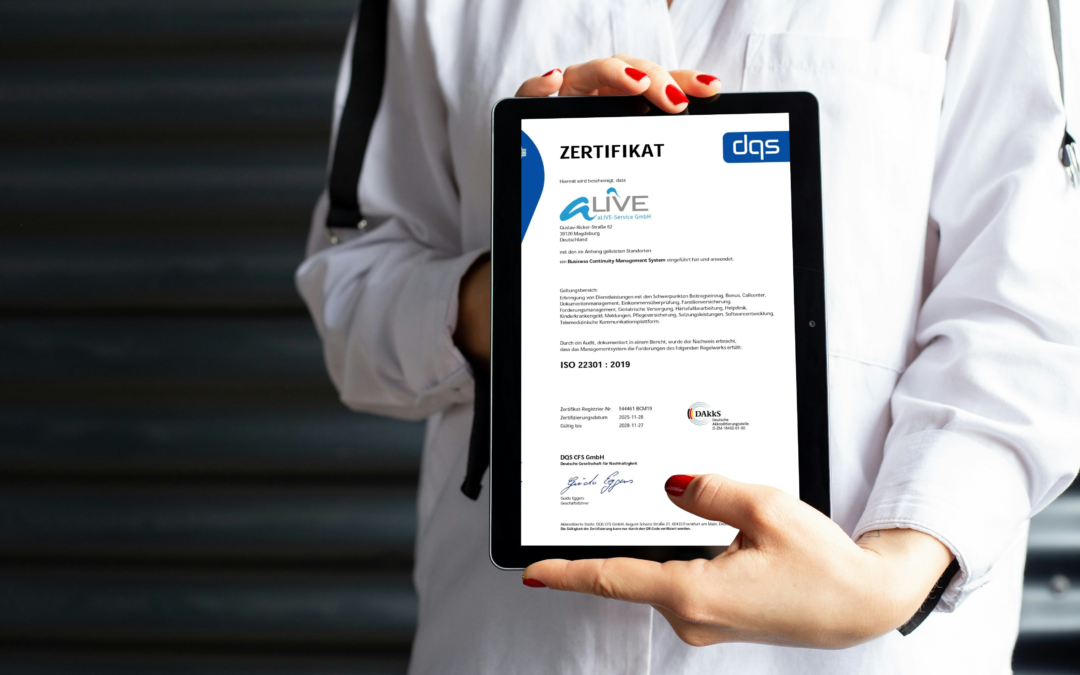 ISO 22301 Rezertifizierung: aLIVE-Service GmbH setzt erneut Maßstäbe für Sicherheit und Business Continuity